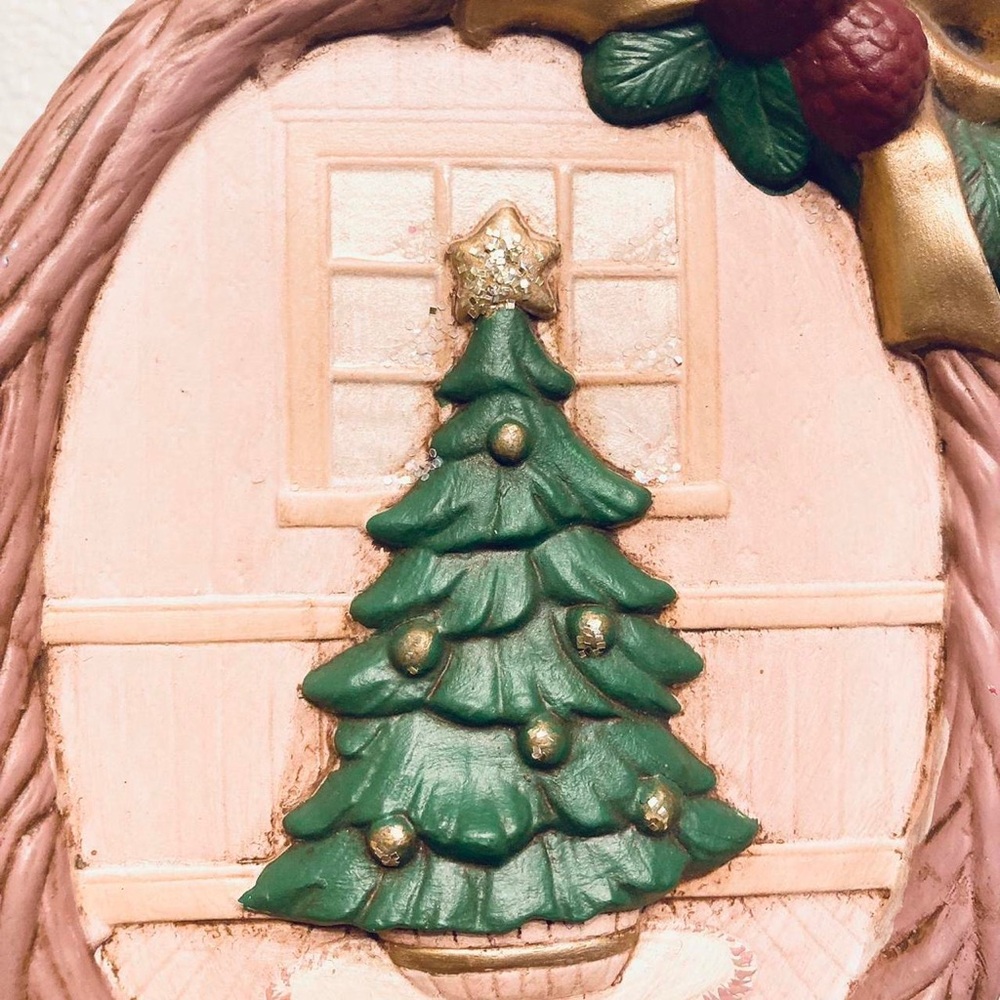 Vintage christmas ceramic Christmas tree wall hanging plaque - Picture 6 of 8